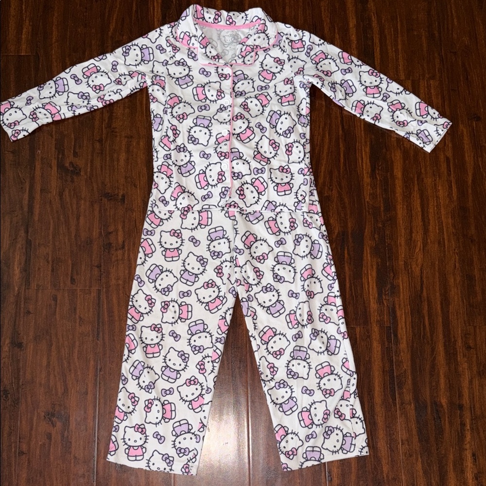 Girls Hello Kitty Pink and White Sleepwear